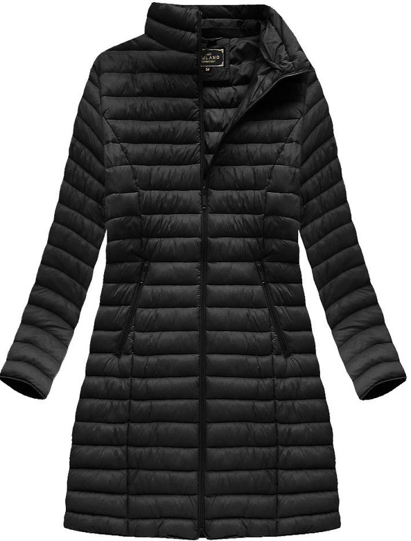 PIKOWANA KURTKA Z KAPTUREM CZARNA (7472-PLUS)