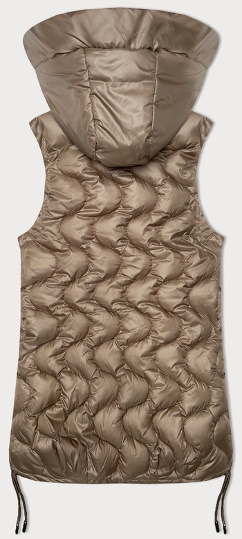 Bezrękawnik damski z ozdobnym pikowaniem S'West ciemny beżowy (B8338-12)