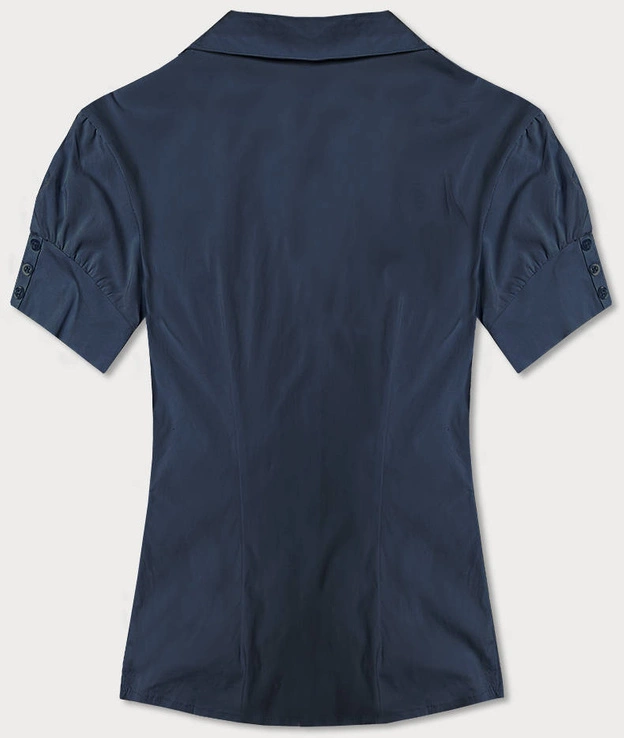 BLUZKA Z KONTRASTOWYMI WSTAWKAMI GRANATOWA (SSD2033D)