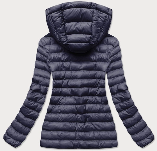 Pikowana kurtka damska z kapturem granatowa (23032-224)