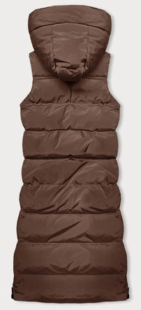 Gruba kamizelka damska brązowa (23-008)