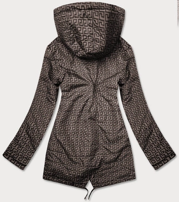 Dwustronna kurtka parka damska granat/brąz (w580)