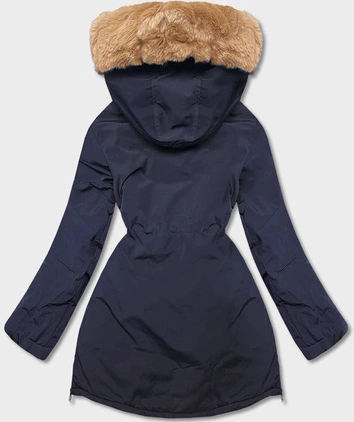Damska parka zimowa granatowa (CAN-588BIG)