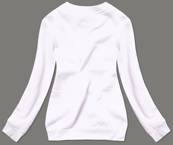 BLUZA DRESOWA DAMSKA ZE ŚCIĄGACZAMI BIAŁA (W01-1)