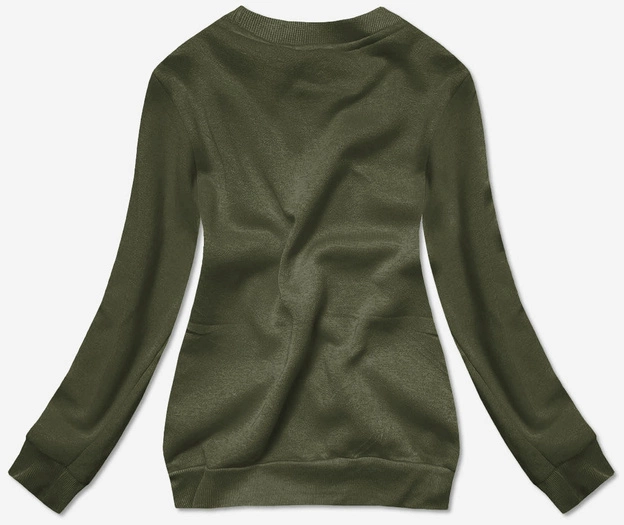 Bluza dresowa damska ze ściągaczami oliwkowa (W01-29)