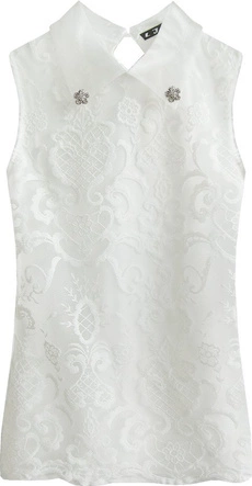 ELEGANCKA BLUZKA Z KOŁNIERZYKIEM BIAŁA (8520-1)