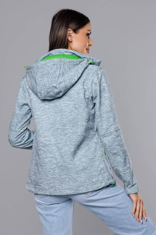Damska kurtka sportowa typu softshell szaro-limonkowa (DW-21605)