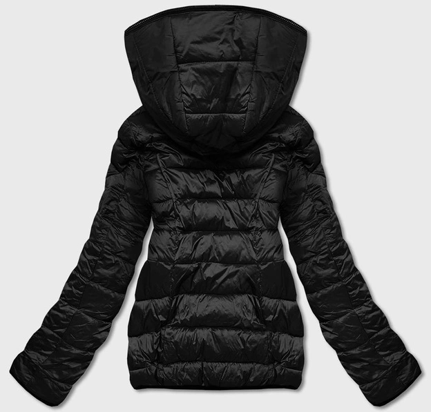 Dwustronna kurtka futro damska czarna (b8051-1)