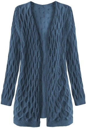 KARDIGAN O STRUKTURALNYM SPLOCIE NIEBIESKI (223ART)
