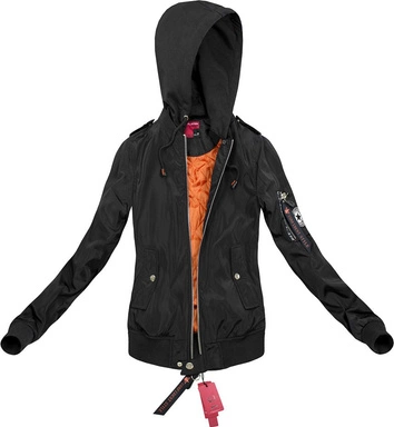 KURTKA BOMBERKA Z KAPTUREM CZARNA (M06)