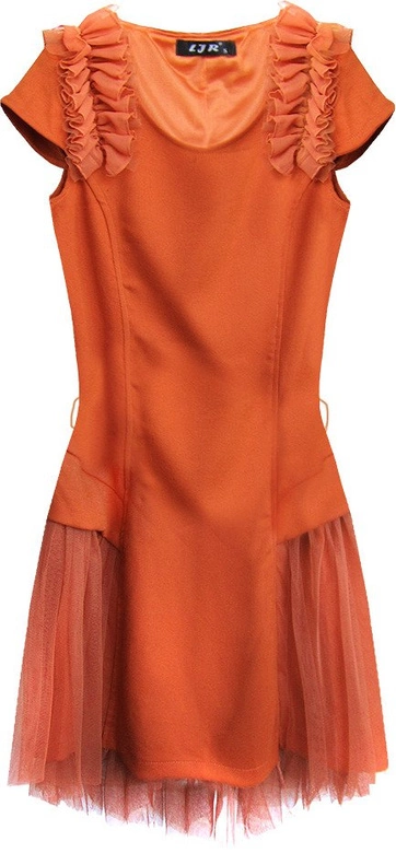 SUKIENKA Z TIULOWYMI WSTAWKAMI CEGLANA (3688/3)