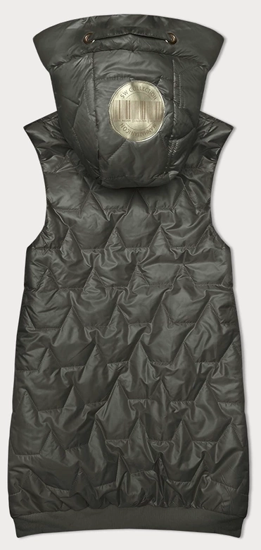 Bezrękawnik damski ze ściągaczem na dole S'West khaki (B8239-11)