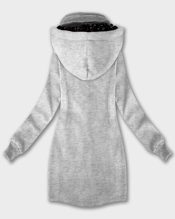 Bluza damska z kapturem i stójką LHD jasny szary (AMG-171)