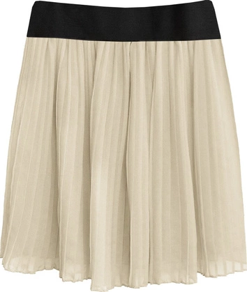 PLISOWANA SPÓDNICA MINI BEŻOWA (9228/5)