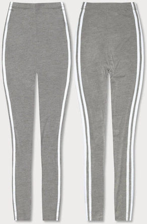 Bawełniane legginsy szary melanż (YW01049-3-1)