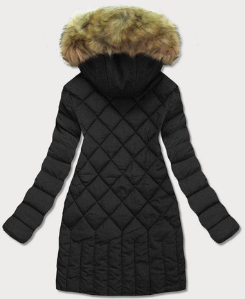 PIKOWANA KURTKA DAMSKA ZIMOWA CZARNA (LF808)