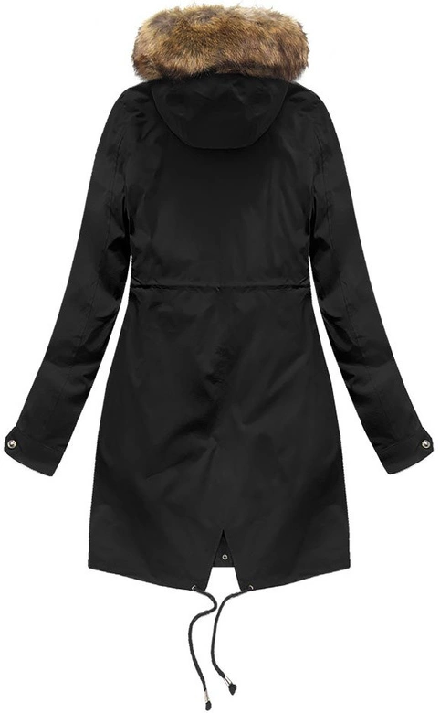 PARKA Z PODPINKĄ I KAPTUREM CZARNA (X7600X)