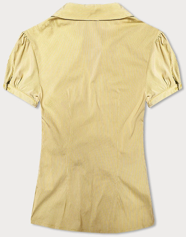 Bluzka z krótkim rękawem żółta w paski (SST16222D)