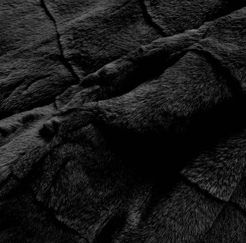 Futrzana kurtka damska czarna (CX009-1)