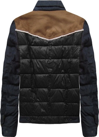 KURTKA Z PUCHEM NATURALNYM CZARNA (6032)