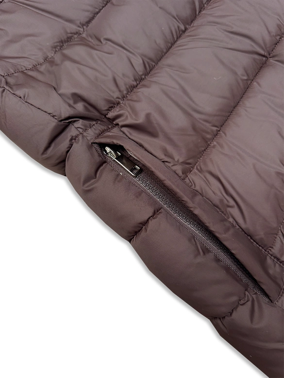 Długa zimowa kurtka damska Libland brązowa (7704)