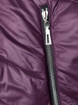 Damska kurtka z ozdobnym kapturem fioletowa (B8227-71)