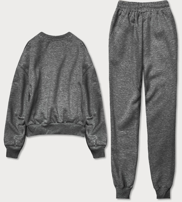 Damski dres z krótką bluzą ciemny szary (8c71-5)