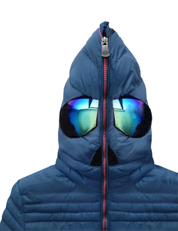 KURTKA DAMSKA ZIMOWA Z GOGLAMI GRANATOWA (CX582W)