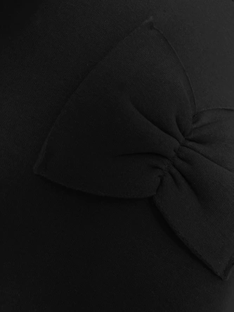 Ciepła bluza damska z kokardkami czarna (23999)