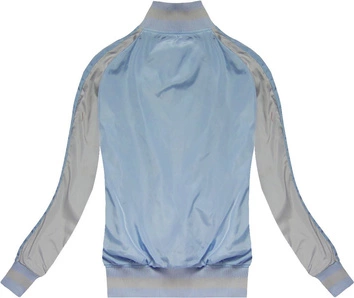 KURTKA BOMBERKA Z NASZYWKAMI BŁĘKITNA (W555)