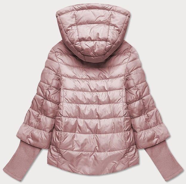 KURTKA DAMSKA Z DZIANINOWYMI ŚCIĄGACZAMI PUDROWY RÓŻ (1863)