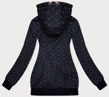Rozpinana bluza damska ze ściągaczami granatowa (2306)