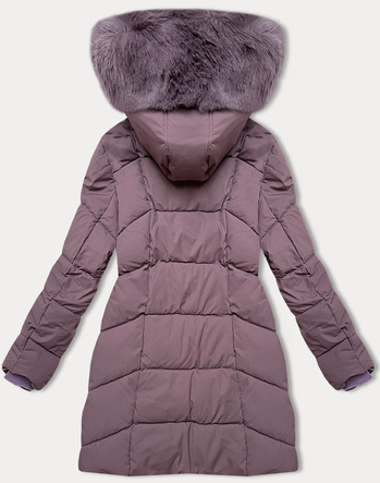 Kurtka zimowa damska plus size do połowy uda S'west fioletowa (B8306-71)