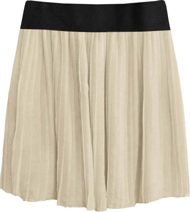 PLISOWANA SPÓDNICA MINI BEŻOWA (9228/2)