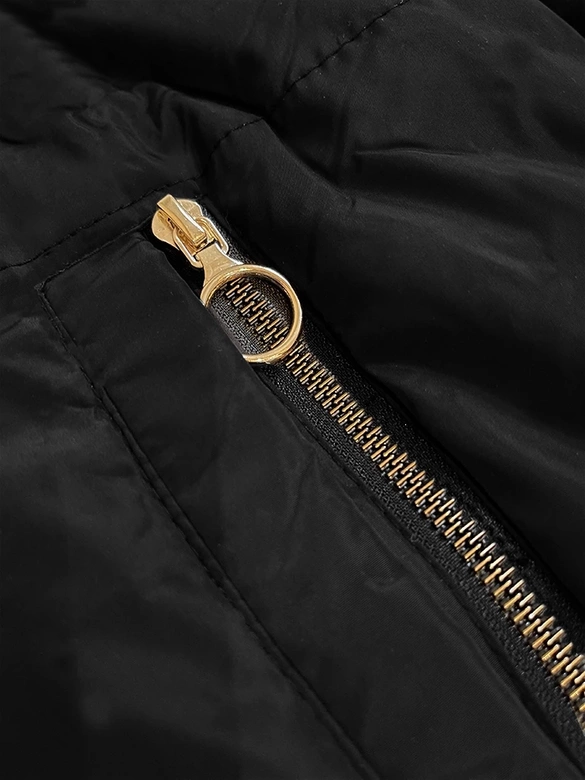 Krótka dwustronna kurtka damska S'west czarny-beż (B8182-1012)