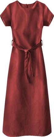 DŁUGA SUKIENKA Z EKOSKÓRY CZERWONA (504ART)