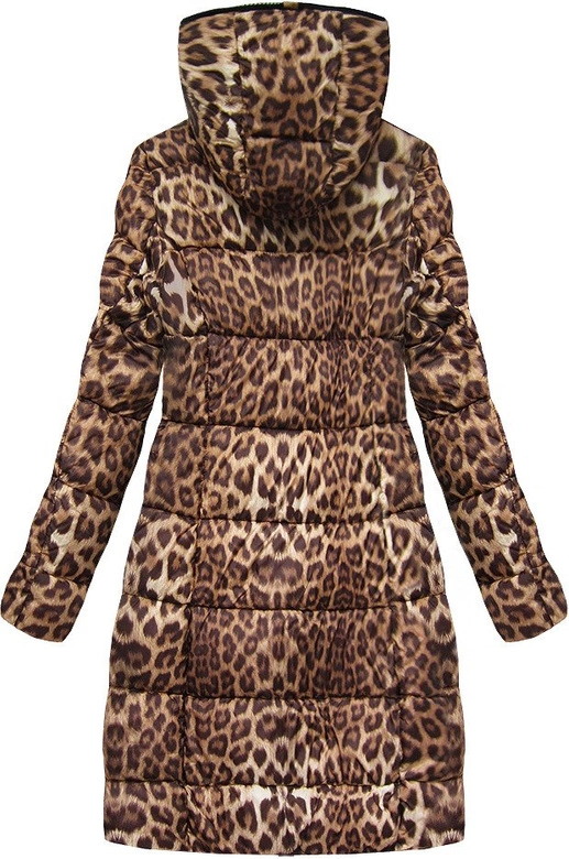 DWUSTRONNA KURTKA W PANTERKĘ BRĄZOWO-CZARNA (J9-009)