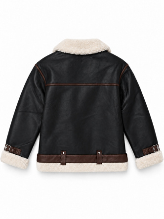 Damska kurtka typu biker na misiu czarna (LD-5504)