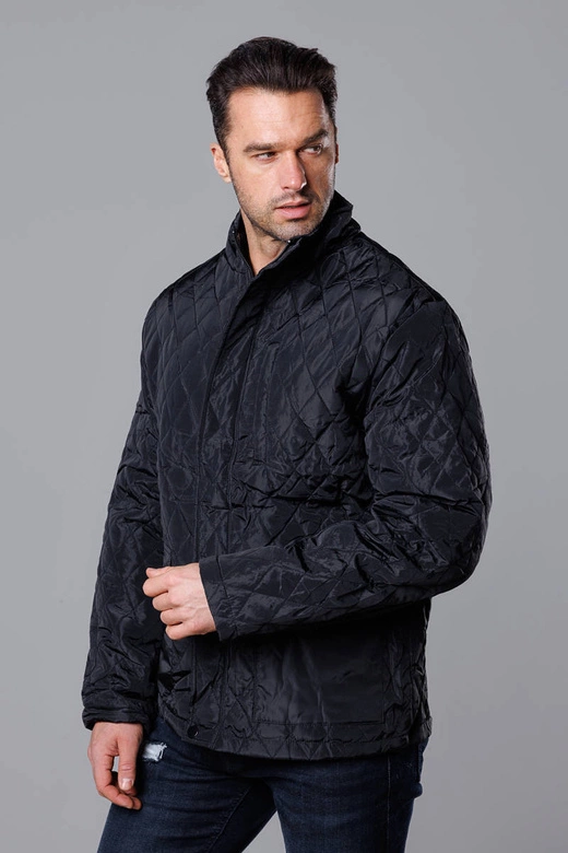 Pikowana kurtka męska czarna (58M13082-392)