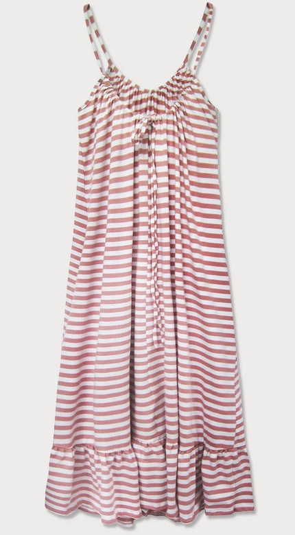 SUKIENKA NA RAMIĄCZKACH W PASKI ANTYCZNY RÓŻ (602ART)