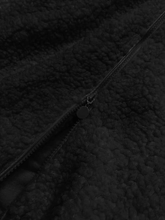 Kurtka damska z kapturem baranek czarna (h-1030-01)