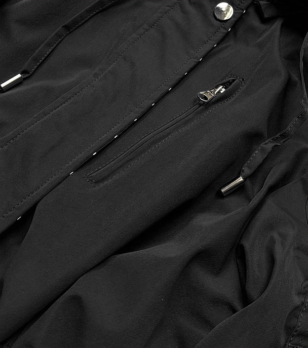 Parka damska 2w1 czarny/biały (w702)