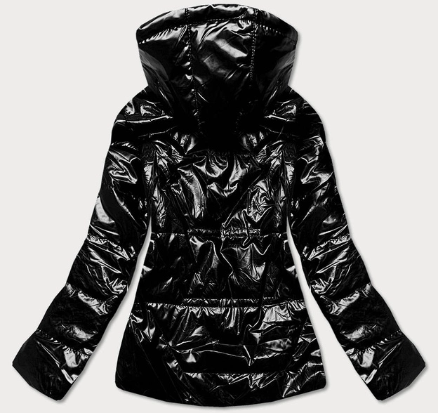 Dwustronna kurtka damska czarno/brązowa (w588big)