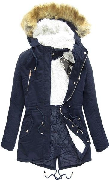 PARKA ZIMOWA Z KAPTUREM GRANATOWA (7584)