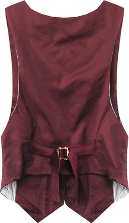 KRÓTKA ELEGANCKA KAMIZELKA BURGUNDOWA (1227)