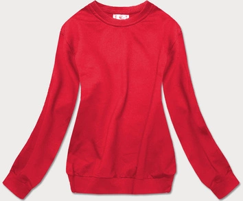 Cienka bluza dresowa damska ze ściągaczami czerwona (WB11002-18)