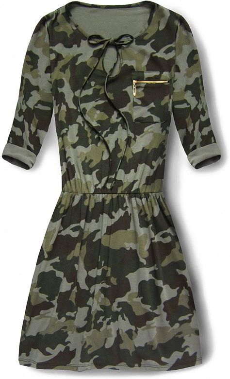 BAWEŁNIANA SUKIENKA W MORO KHAKI (GOOD119)