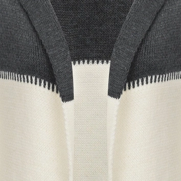 TRZYKOLOROWY KARDIGAN Z KAPTUREM CIEMNOSZARY (119ART)