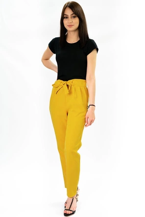 SPODNIE CHINOS Z PASKIEM ŻÓŁTE (295ART)