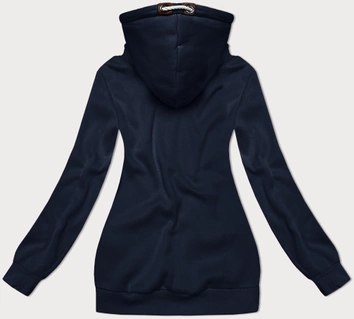 Gruba damska bluza w pasy granat-szary (2302)